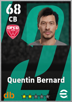 Quentin Bernard — CB, OVR 68, MAX 68