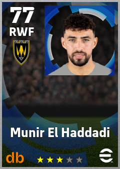 Munir El Haddadi — RWF, OVR 77, MAX 77