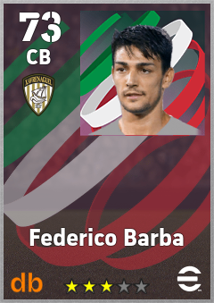 Federico Barba — CB, OVR 73, MAX 73