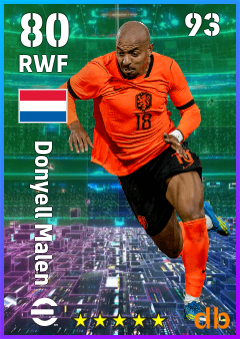 Donyell Malen — RWF, OVR 80, MAX 93