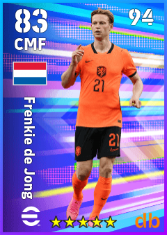 Frenkie de Jong — CMF, OVR 83, MAX 94