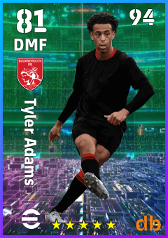 Tyler Adams — DMF, OVR 81, MAX 81