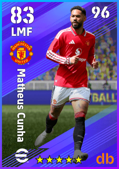 Matheus Cunha — LMF, OVR 83, MAX 96