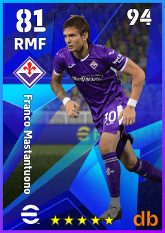 Franco Mastantuono — RMF, OVR 81, MAX 94