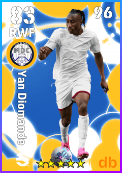 Yan Diomande — RWF, OVR 83, MAX 83