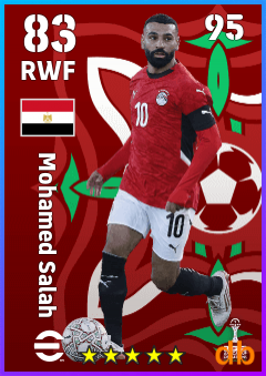 Mohamed Salah — RWF, OVR 83, MAX 95