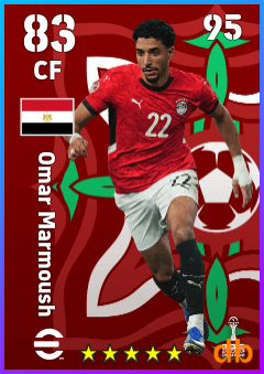 Omar Marmoush — CF, OVR 83, MAX 95