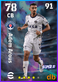 Adem Arous — CB, OVR 78, MAX 91