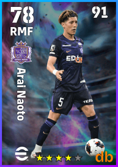 Arai Naoto — RMF, OVR 78, MAX 91