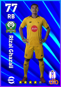 Rizal Ghazali — RB, OVR 77, MAX 77