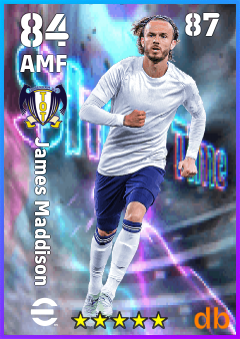 James Maddison — AMF, OVR 84, MAX 87