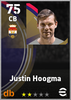 Justin Hoogma — CB, OVR 75, MAX 75