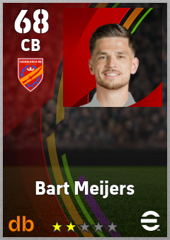 Bart Meijers — CB, OVR 68, MAX 68