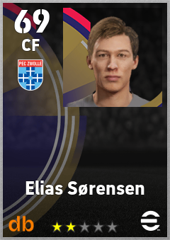 Elias Sørensen — CF, OVR 69, MAX 69