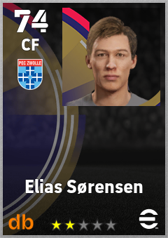 Elias Sørensen — CF, OVR 74, MAX 74