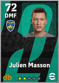 Julien Masson — DMF, OVR 72, MAX 72