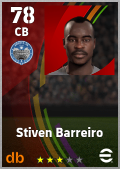 Stiven Barreiro — CB, OVR 78, MAX 78