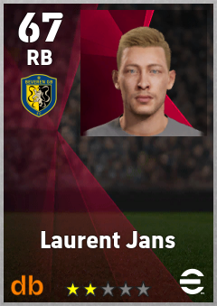 Laurent Jans — RB, OVR 67, MAX 67