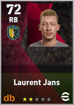 Laurent Jans — RB, OVR 72, MAX 72
