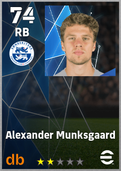 Alexander Munksgaard — RB, OVR 74, MAX 74