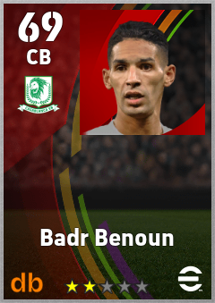 Badr Benoun — CB, OVR 69, MAX 69