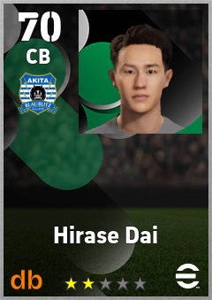 Hirase Dai — CB, OVR 70, MAX 70