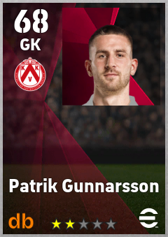Patrik Gunnarsson — GK, OVR 68, MAX 68