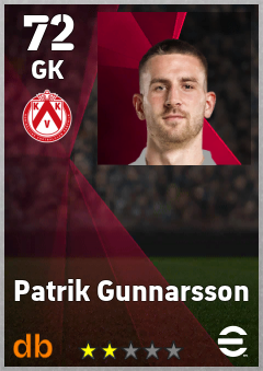 Patrik Gunnarsson — GK, OVR 72, MAX 72