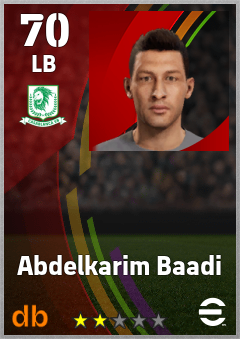 Abdelkarim Baadi — LB, OVR 70, MAX 70