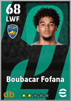 Boubacar Fofana — LWF, OVR 68, MAX 68