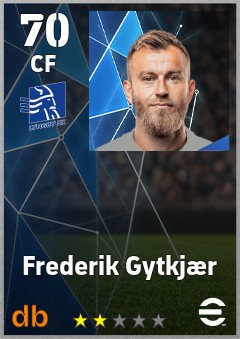 Frederik Gytkjær — CF, OVR 70, MAX 70