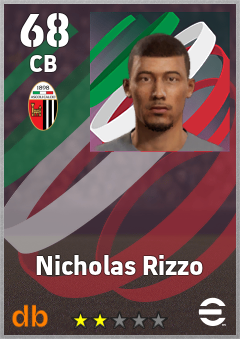 Nicholas Rizzo — CB, OVR 68, MAX 68