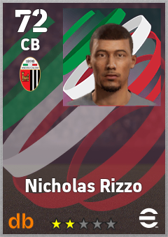 Nicholas Rizzo — CB, OVR 72, MAX 72