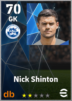 Nick Shinton — GK, OVR 70, MAX 70