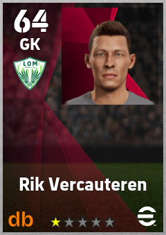 Rik Vercauteren — GK, OVR 64, MAX 64