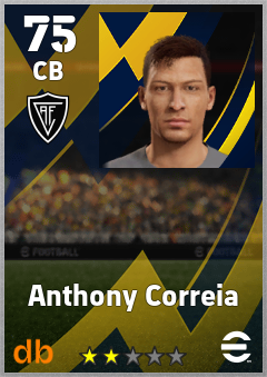 Anthony Correia — CB, OVR 75, MAX 75