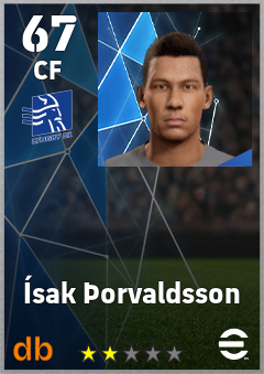 Ísak Þorvaldsson — CF, OVR 67, MAX 67