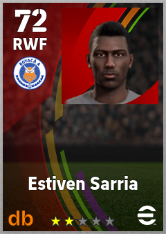 Estiven Sarria — RWF, OVR 72, MAX 72