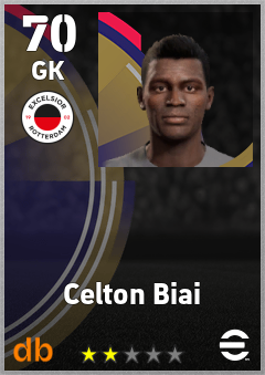 Celton Biai — GK, OVR 70, MAX 70