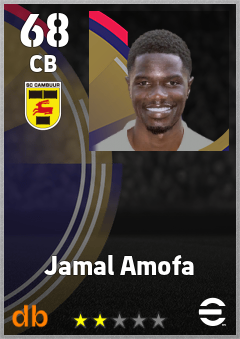 Jamal Amofa — CB, OVR 68, MAX 68