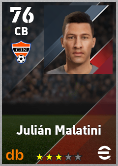 Julián Malatini — CB, OVR 76, MAX 76