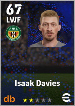Isaak Davies — LWF, OVR 67, MAX 67