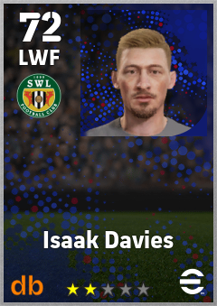 Isaak Davies — LWF, OVR 72, MAX 72