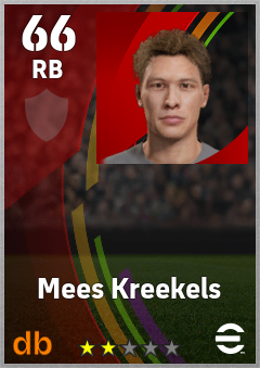Mees Kreekels — RB, OVR 66, MAX 66