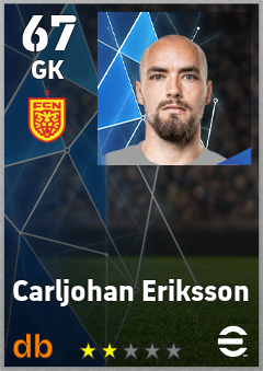 Carljohan Eriksson — GK, OVR 67, MAX 67