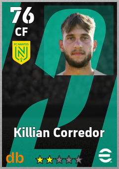 Killian Corredor — CF, OVR 76, MAX 76