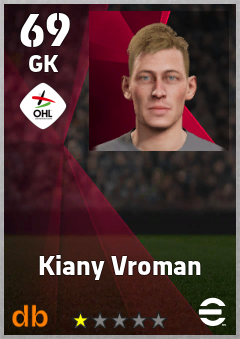 Kiany Vroman — GK, OVR 69, MAX 69