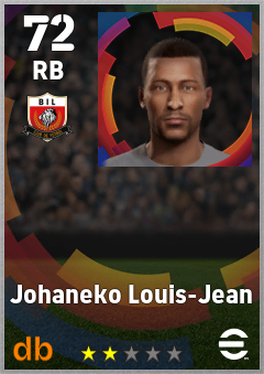 Johaneko Louis-Jean — RB, OVR 72, MAX 72