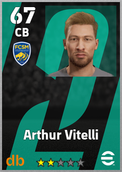 Arthur Vitelli — CB, OVR 67, MAX 67