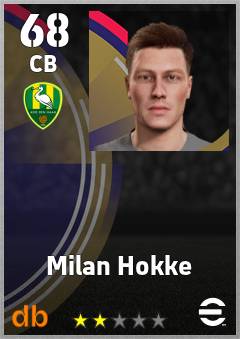 Milan Hokke — CB, OVR 68, MAX 68